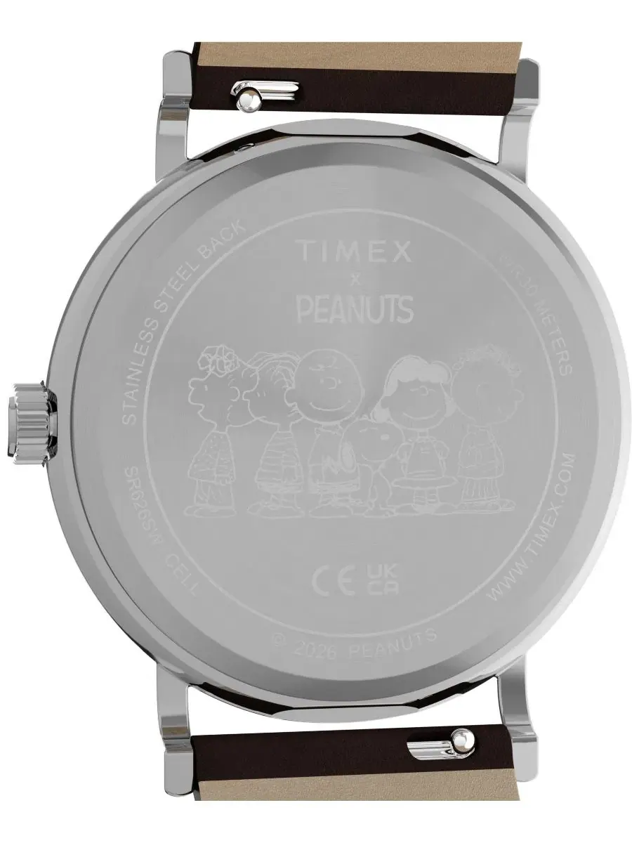 Наручные часы с кварцевым механизмом, с кожаным ремешком Timex — изображение 4 из 5, оттенок коричневый