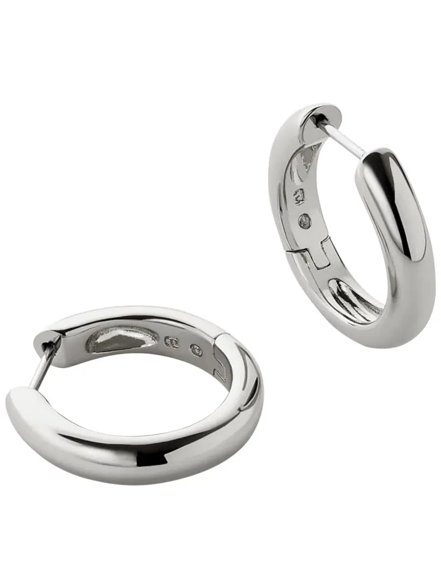 Серьги-кольца Giulia Medium Rhodium-Plated Ana Luisa — изображение 1 из 4, оттенок серебряный