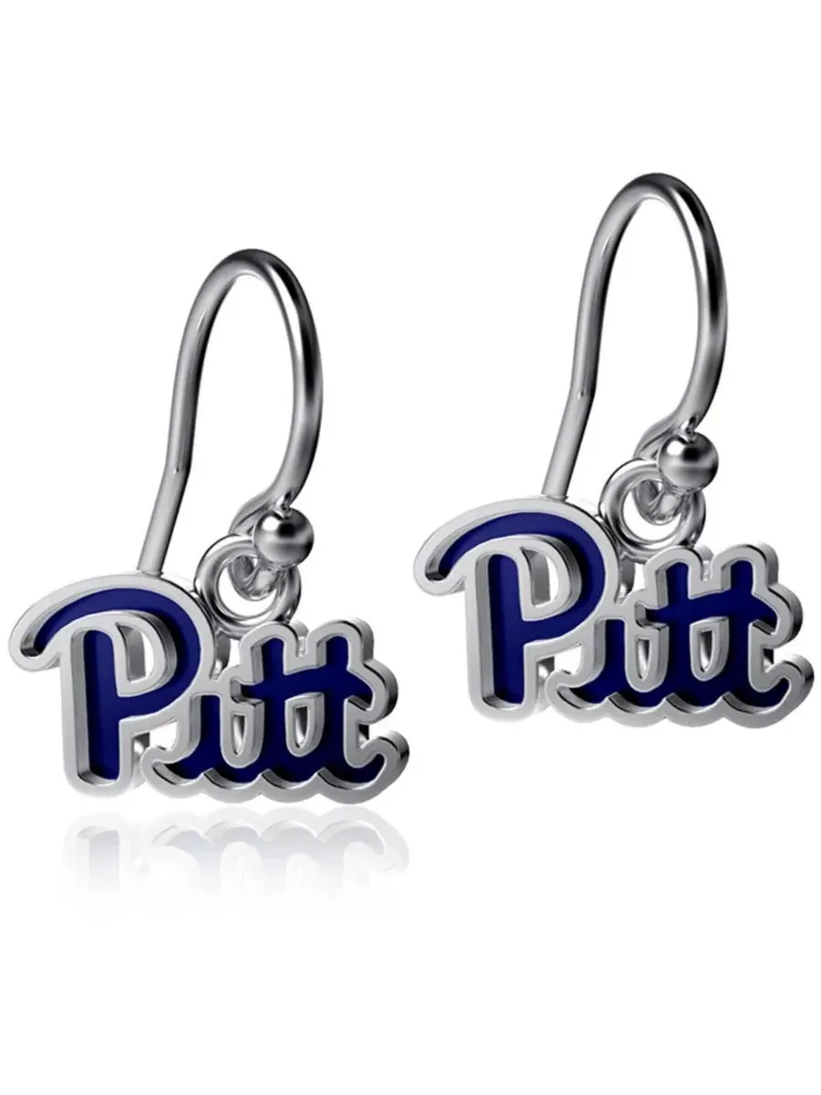 Женские серьги-подвески с эмалью Pitt Panthers Dayna Designs — серебристый
