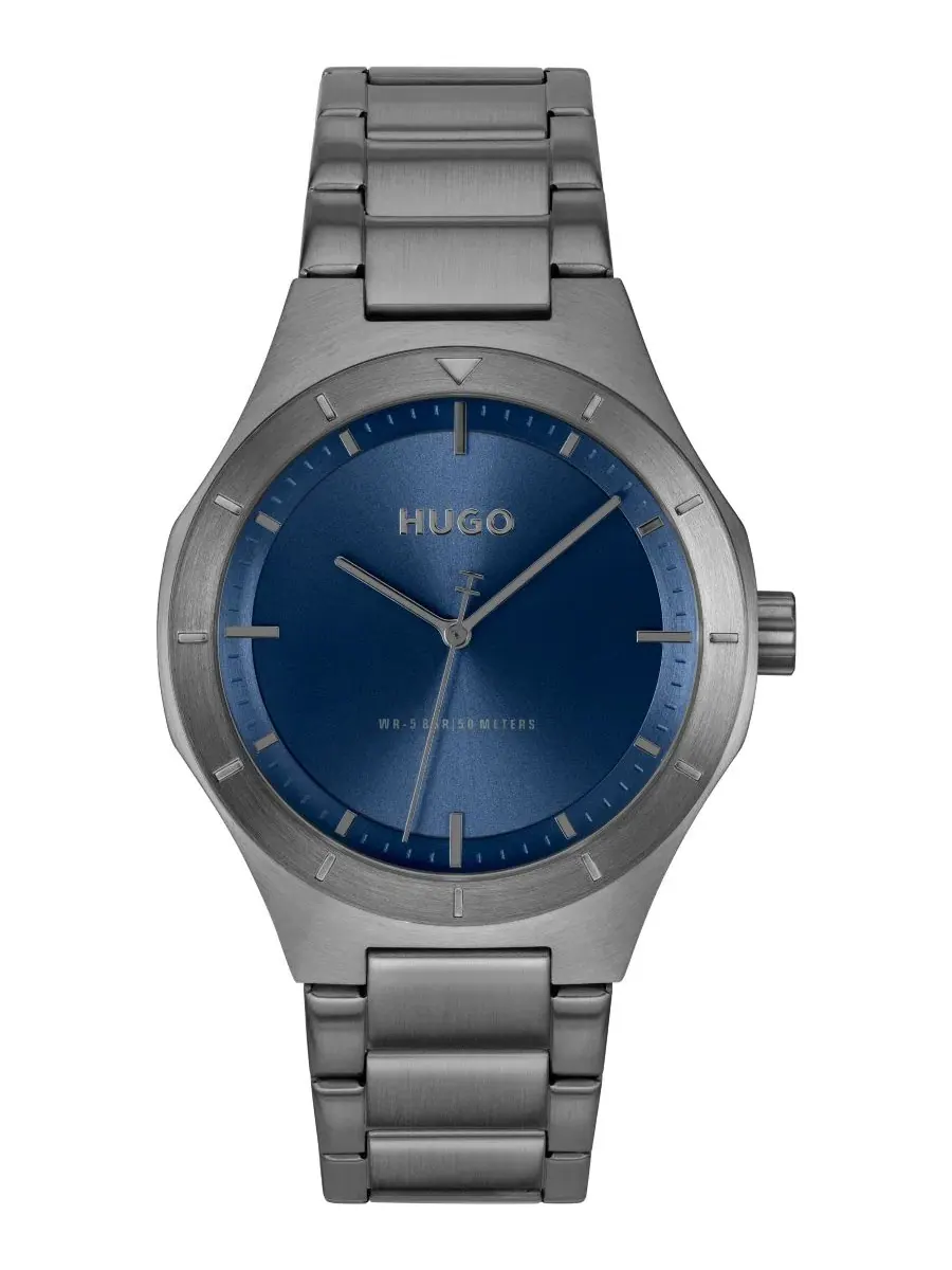 Мужские часы Lit Quartz Ionic Plated Grey Steel, 42 мм Hugo Boss — изображение 1 из 4, оттенок серый