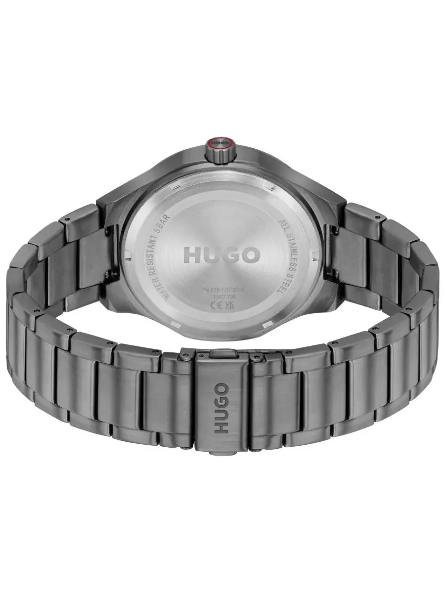 Мужские часы Lit Quartz Ionic Plated Grey Steel, 42 мм Hugo Boss — изображение 3 из 4, оттенок серый