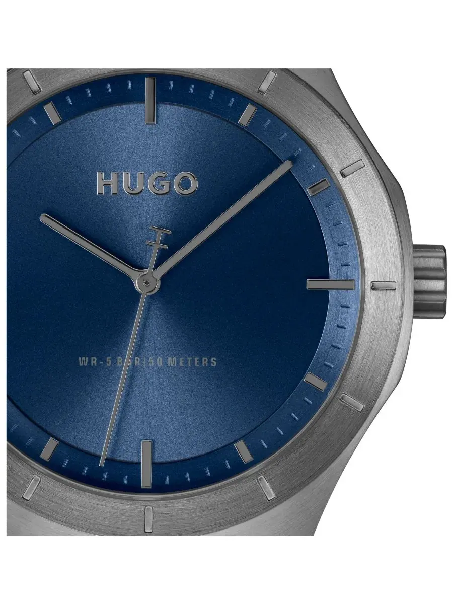 Мужские часы Lit Quartz Ionic Plated Grey Steel, 42 мм Hugo Boss — изображение 4 из 4, оттенок серый