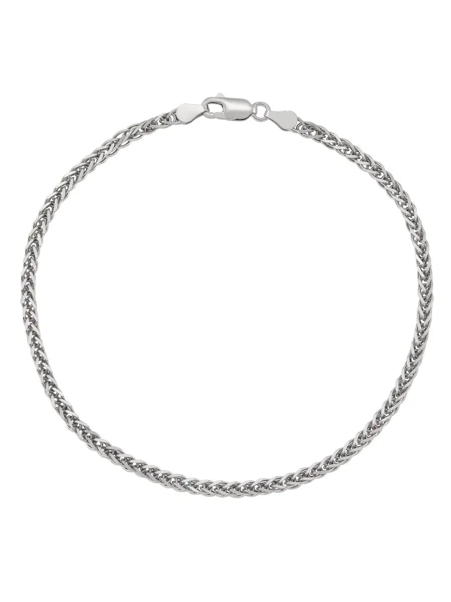 Браслет из стерлингового серебра с цепочкой-пшеницей Italian Silver
