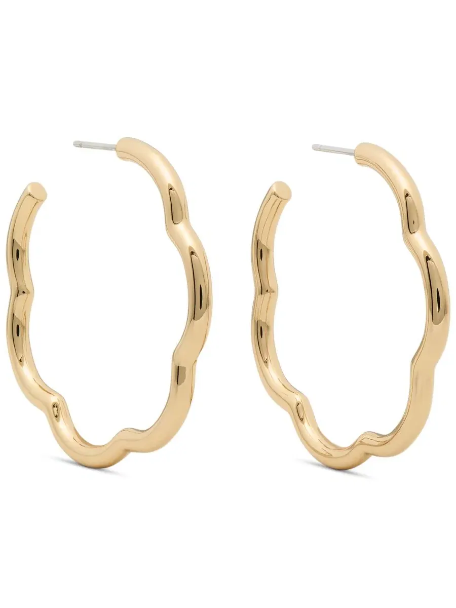 Серьги-кольца волнообразные из латуни с позолотой Kate Spade New York — изображение 1 из 4