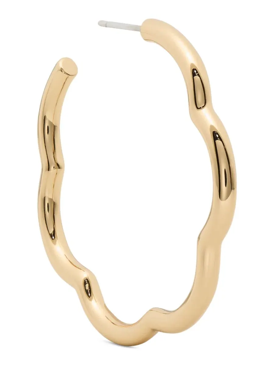 Серьги-кольца волнообразные из латуни с позолотой Kate Spade New York — изображение 2 из 4