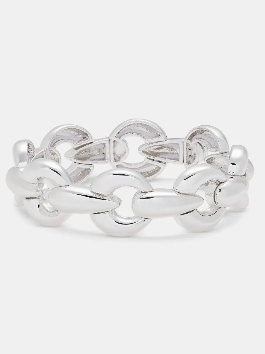 Браслет Puffy Linked Stretch Anne Klein — изображение 1 из 3, оттенок серебряный