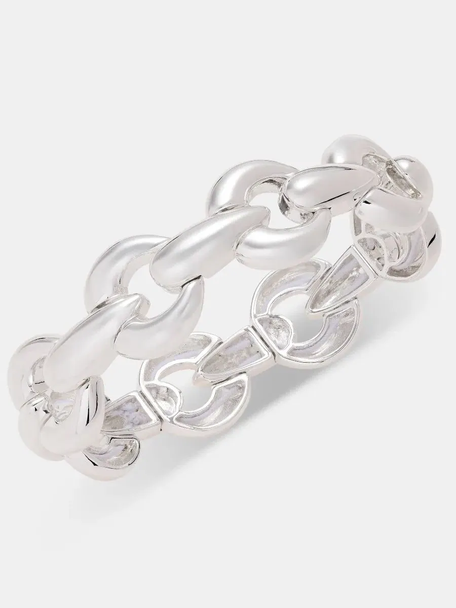 Браслет Puffy Linked Stretch Anne Klein — изображение 2 из 3, оттенок серебряный