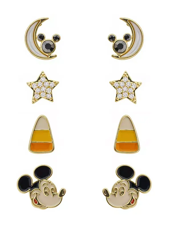 Комплект серег с кубическим цирконием в виде Минни Маус Disney — изображение 1 из 4, оттенок золото