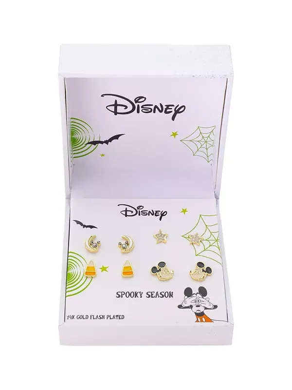 Комплект серег с кубическим цирконием в виде Минни Маус Disney — изображение 2 из 4, оттенок золото