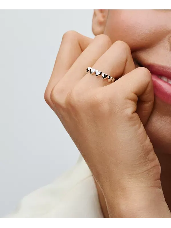 Кольцо из стерлингового серебра с серьгами Pandora — изображение 2 из 3, оттенок серебряный