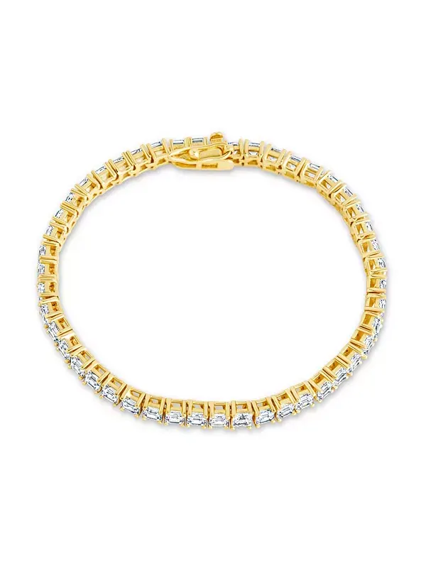 Теннисный браслет Brette с кубическим цирконием Sterling Forever — изображение 1 из 3, оттенок золото