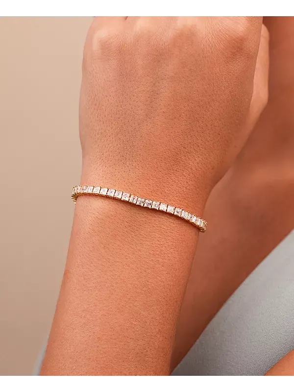Теннисный браслет Brette с кубическим цирконием Sterling Forever — изображение 3 из 3, оттенок золото