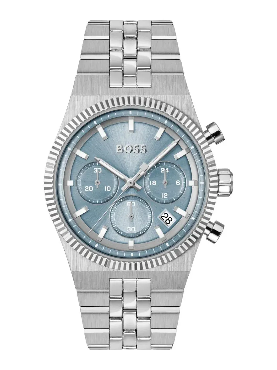 Мужские кварцевые часы Candor Prime Quartz Chrono из нержавеющей стали, 41 мм Hugo Boss — изображение 1 из 4