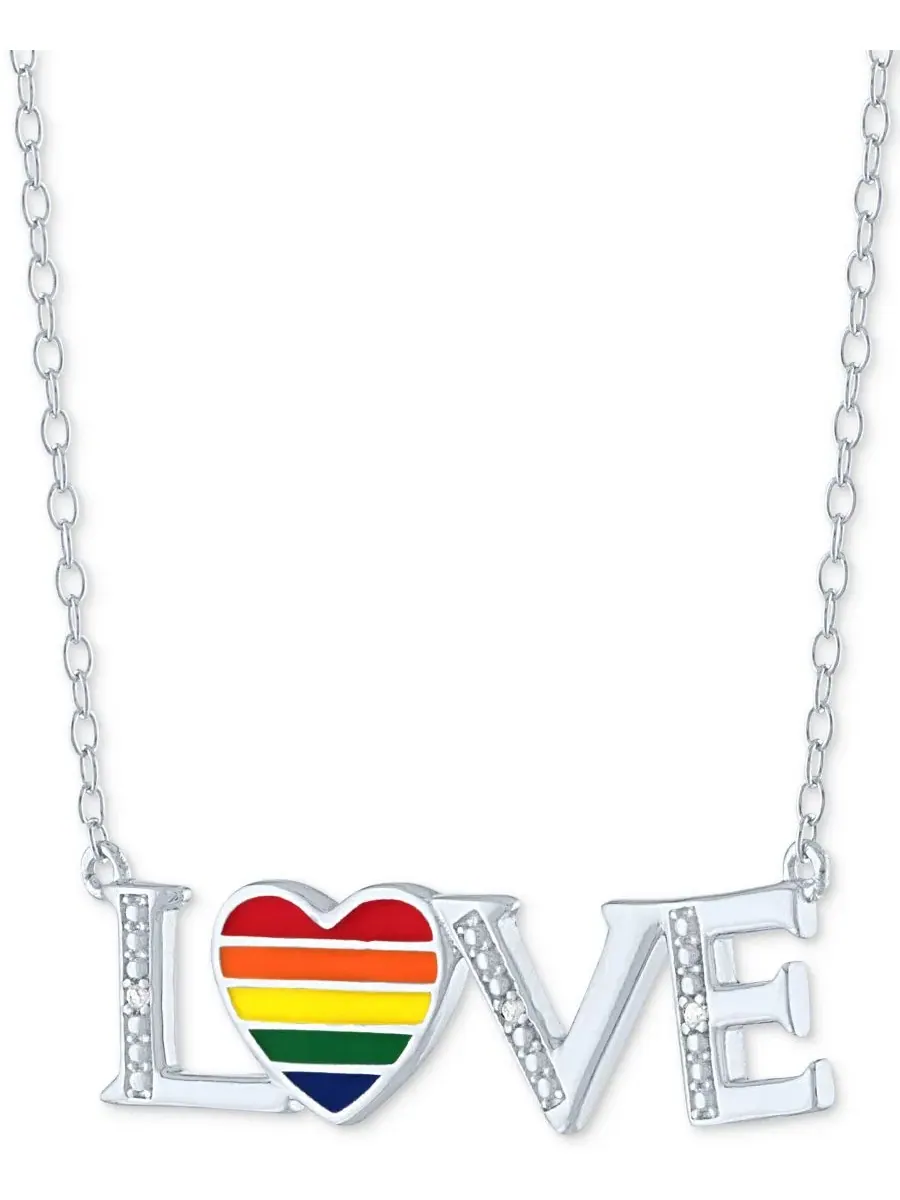 Подвеска-кулон с сердцем и бриллиантовыми акцентами, Sterling Silver, Diamond Accent LOVE Heart — изображение 3 из 4