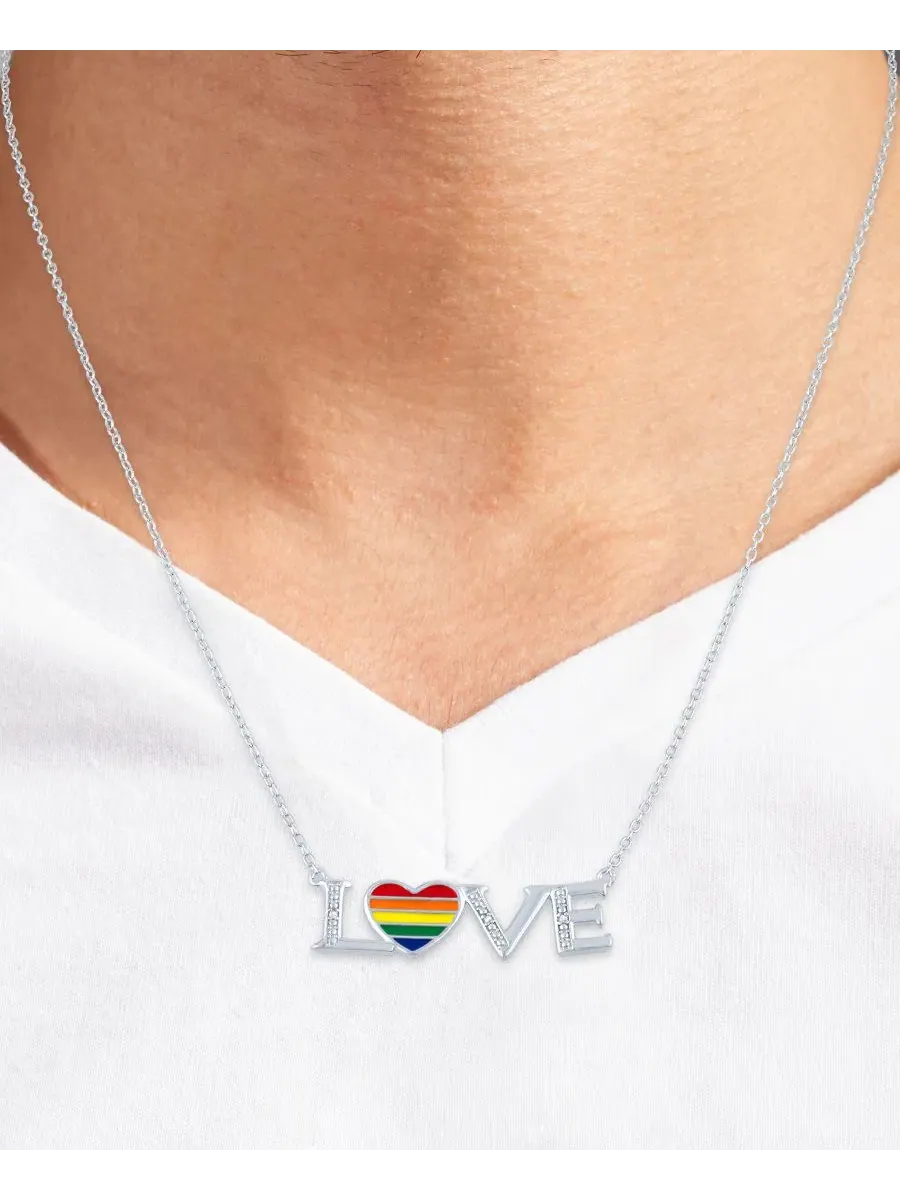 Подвеска-кулон с сердцем и бриллиантовыми акцентами, Sterling Silver, Diamond Accent LOVE Heart — изображение 4 из 4