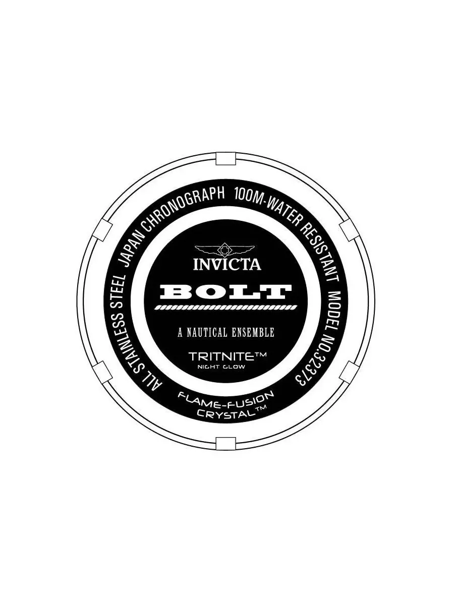 Мужские часы Bolt Quartz Chronograph Black Dial Invicta — изображение 2 из 3, оттенок серебряный
