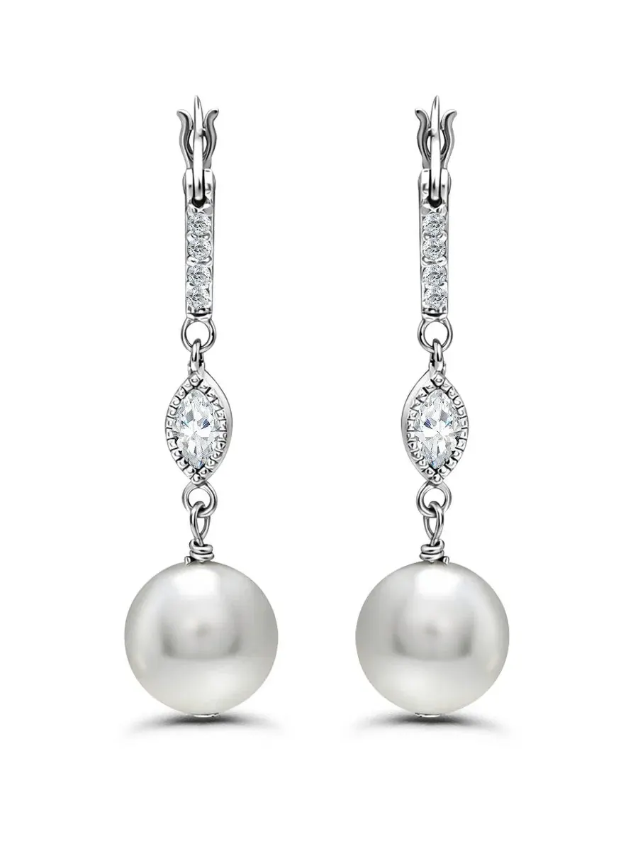 Серьги-подвески с жемчугом и кубическим цирконием Christian Siriano New York