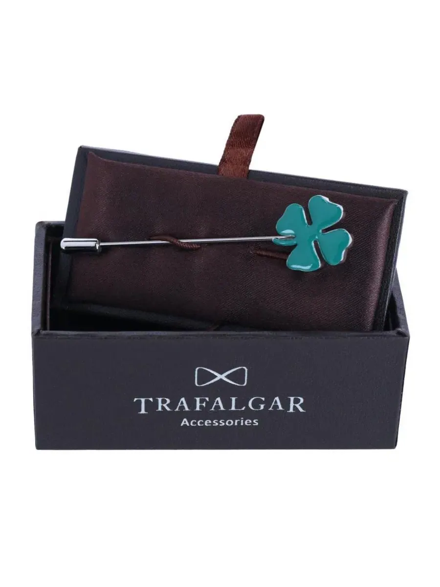 Набор запонок и булавки для лацкана с трилистником Shay Shamrock TRAFALGAR — изображение 3 из 5, оттенок зеленый