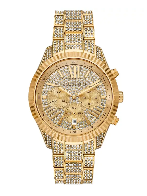 Женские часы Lexington Chronograph из нержавеющей стали золотистого оттенка, 42 мм Michael Kors — изображение 1 из 4
