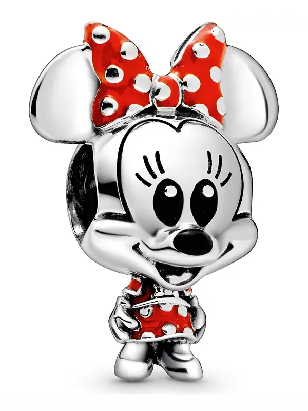 Серебряный брелок-бантик в горошек с Минни Маус от Disney Pandora — изображение 1 из 4, оттенок мульти