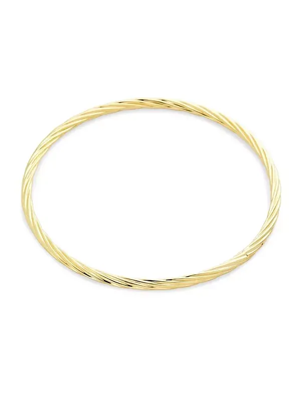 Тонкий браслет-браслет с одним звеном, покрытый желтым золотом, из латуни Bling Jewelry — изображение 2 из 3, оттенок желтый
