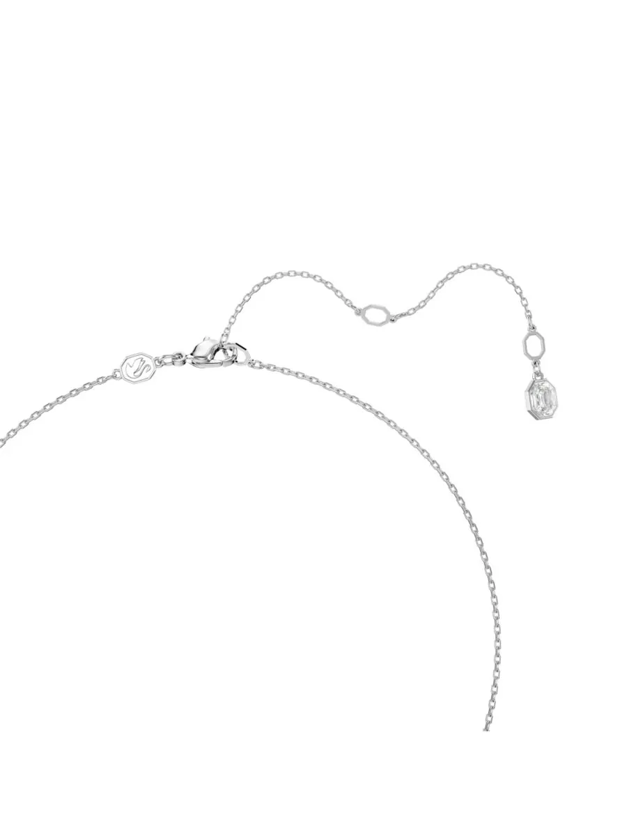 Подвеска Dextera, паве, белый, колье с родиевым покрытием Swarovski — изображение 3 из 5, оттенок серебряный