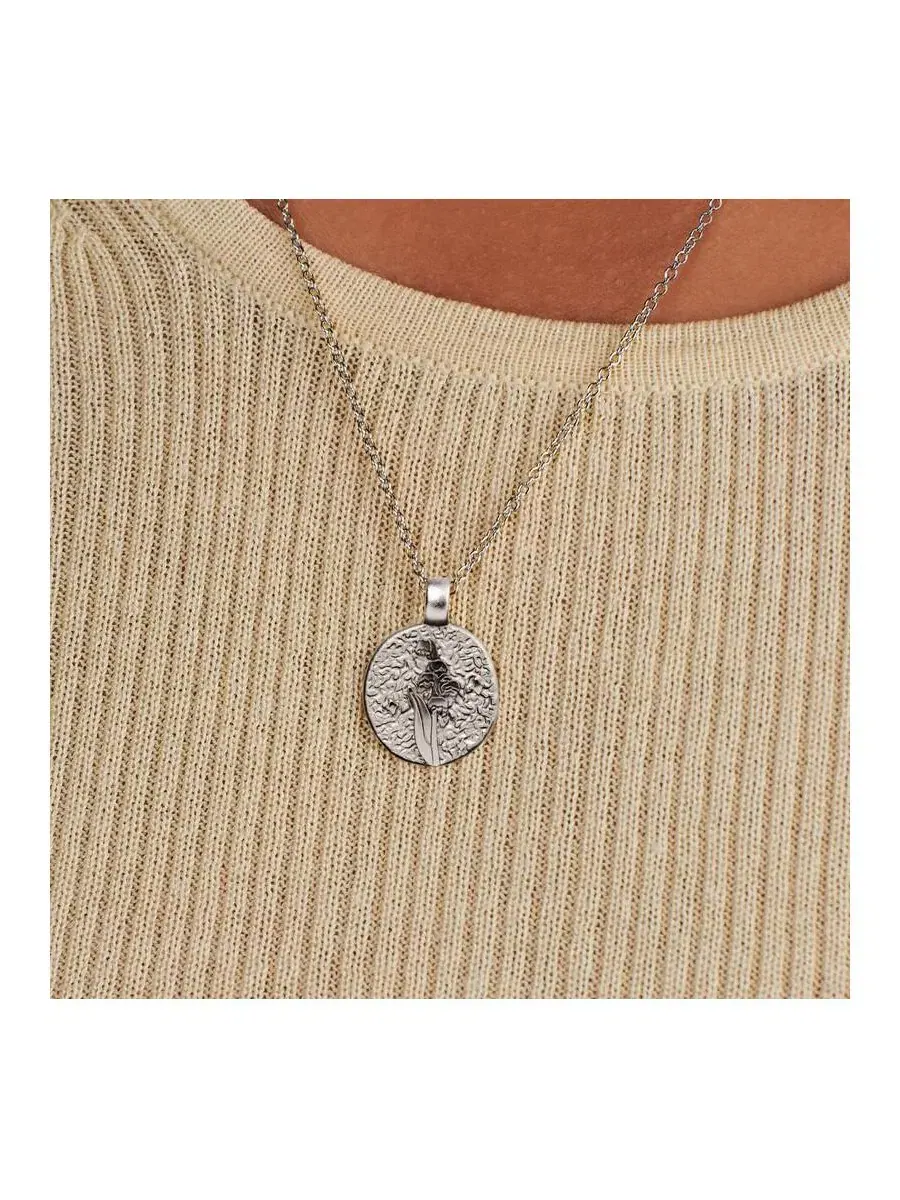 Серебряный кулон в виде цветка, символизирующего месяц рождения Little Sky Stone — изображение 3 из 3