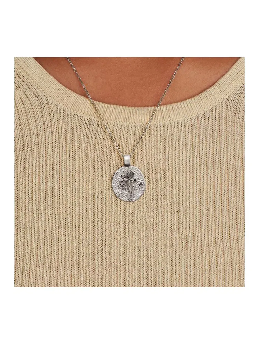 Серебряный кулон в виде цветка, символизирующего месяц рождения Little Sky Stone — изображение 2 из 3