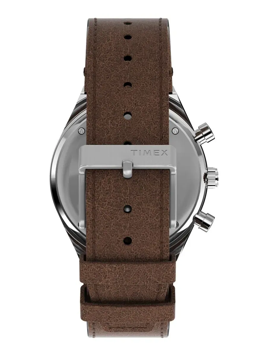 Мужские аналоговые часы с коричневым кожаным ремешком, 40 мм Timex — изображение 3 из 5, оттенок коричневый