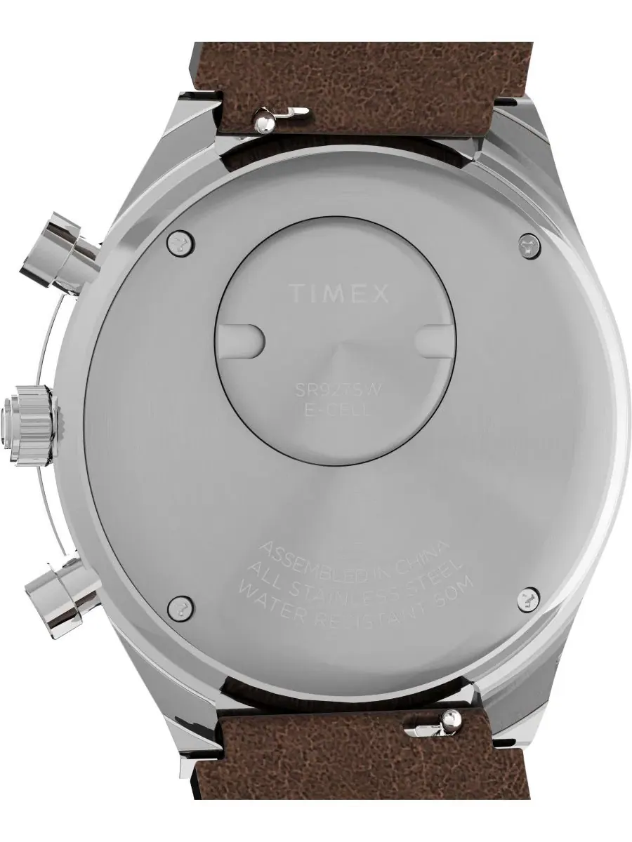 Мужские аналоговые часы с коричневым кожаным ремешком, 40 мм Timex — изображение 4 из 5, оттенок коричневый