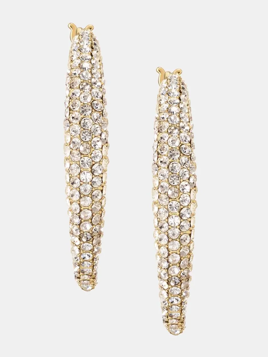 Маленькие серьги-кольца с паве, 2,5 см Givenchy — изображение 1 из 4, оттенок белый
