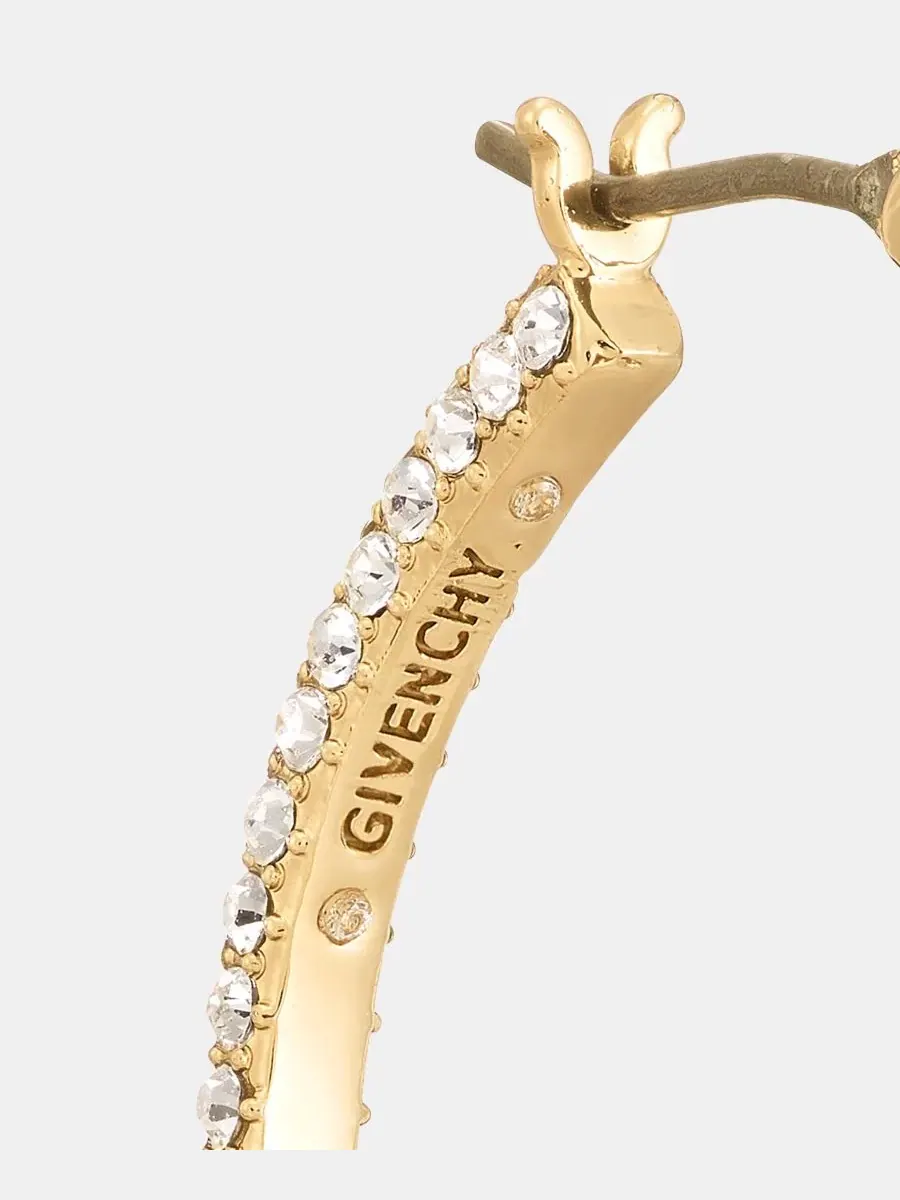 Маленькие серьги-кольца с паве, 2,5 см Givenchy — изображение 4 из 4, оттенок белый