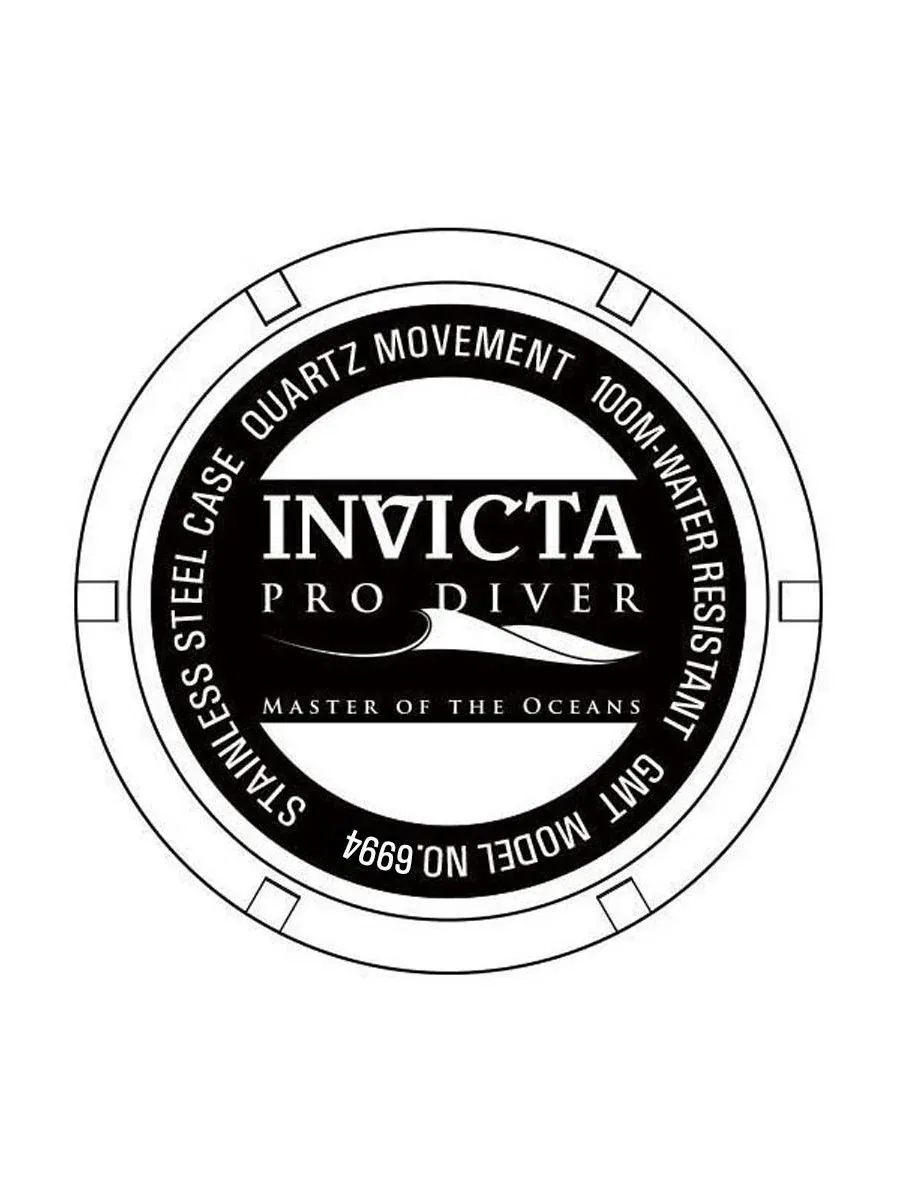 Мужские кварцевые часы 6994 Pro Diver GMT с золотым и зеленым циферблатом Invicta — изображение 3 из 3, оттенок черный