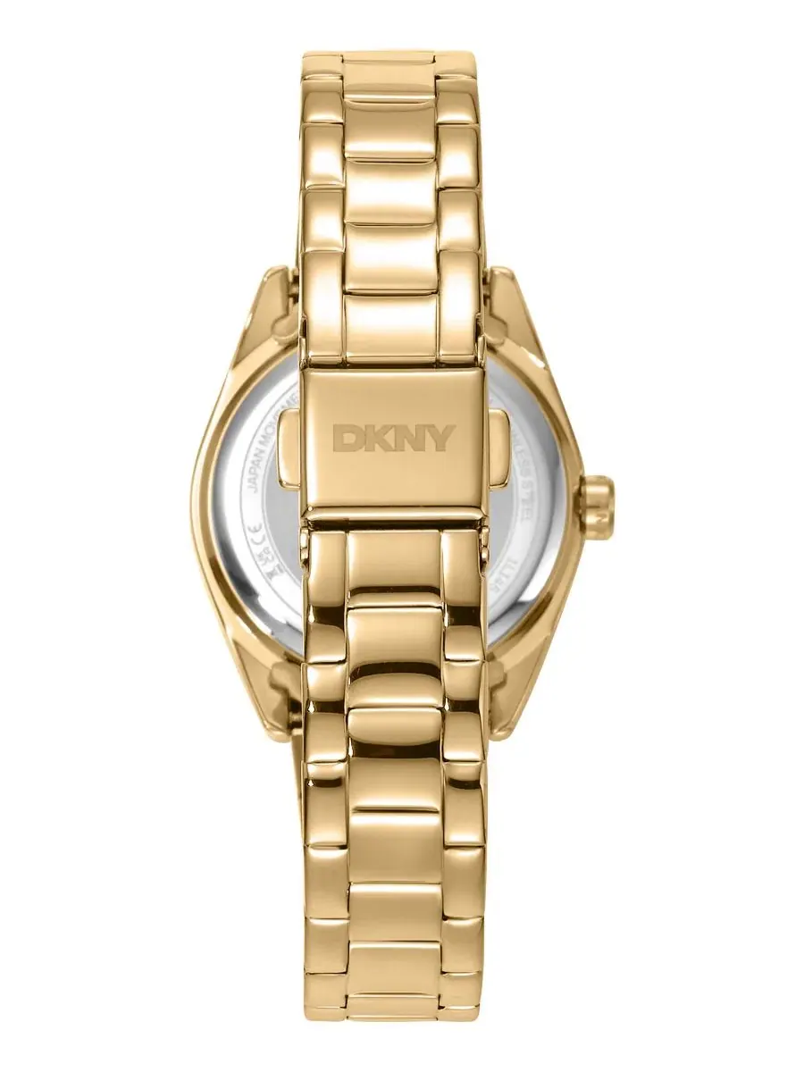 Женские часы с браслетом из стали с позолотой, 28 мм DKNY — изображение 3 из 5, оттенок шампань