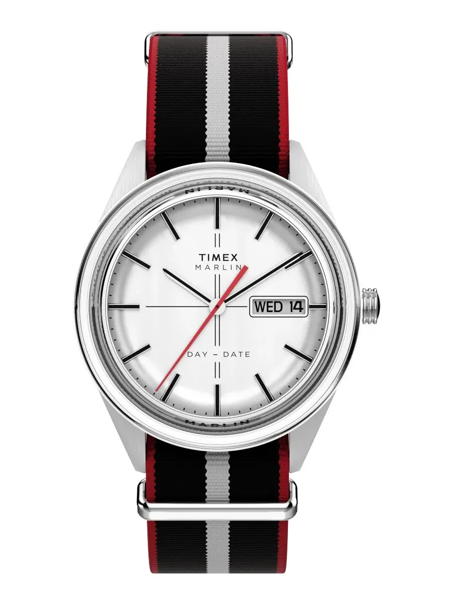 Мужские часы с кварцевым механизмом, 38 мм, с куполообразным стеклом Hesalite Timex — изображение 1 из 7, оттенок черный