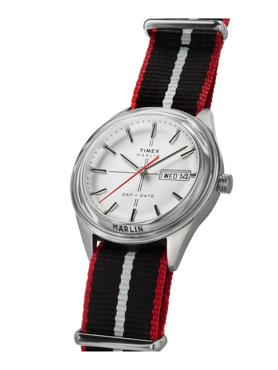 Мужские часы с кварцевым механизмом, 38 мм, с куполообразным стеклом Hesalite Timex — изображение 6 из 7, оттенок черный