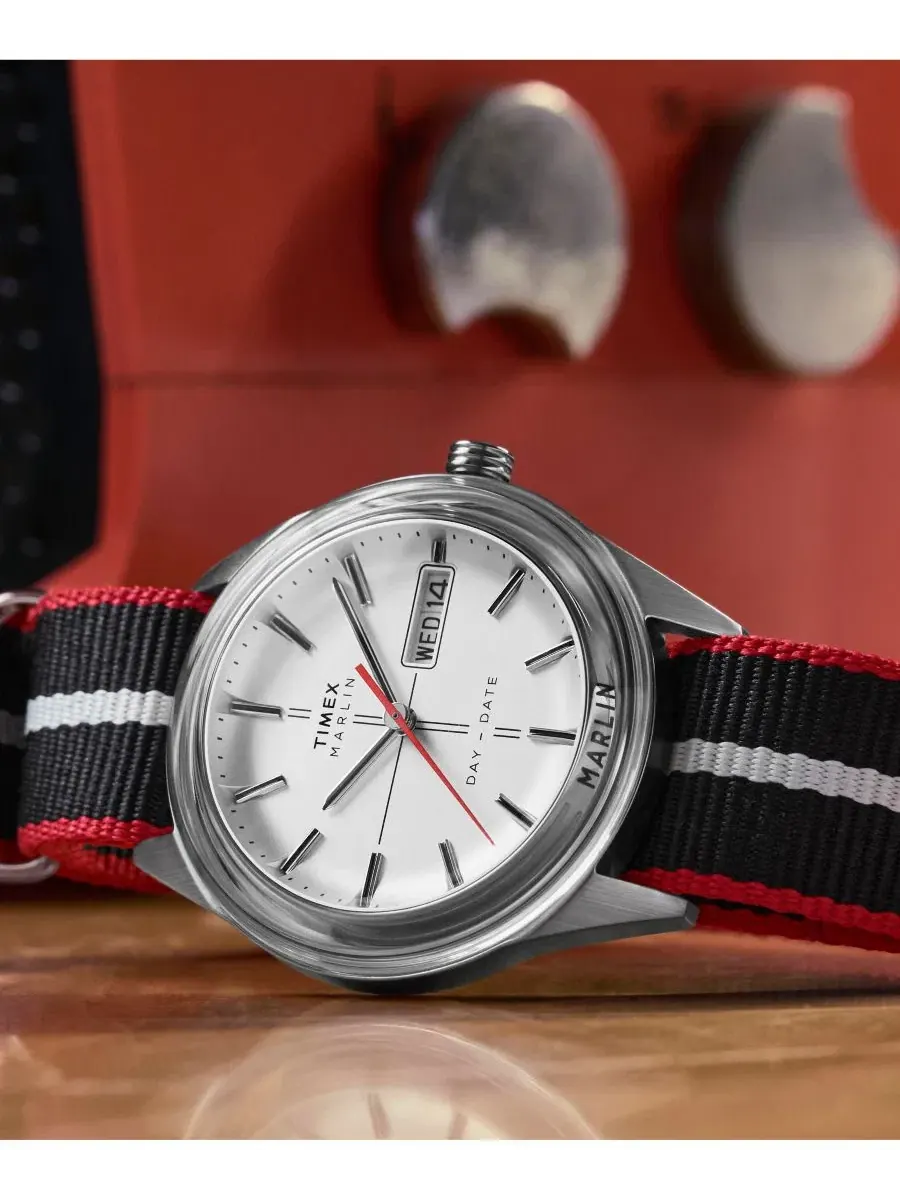 Мужские часы с кварцевым механизмом, 38 мм, с куполообразным стеклом Hesalite Timex — изображение 7 из 7, оттенок черный