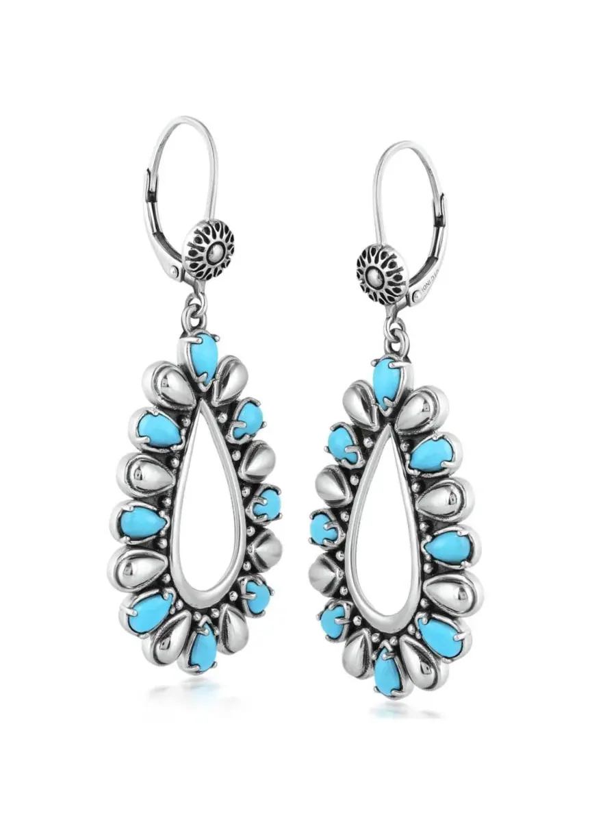 Серьги-подвески из бирюзы и стерлингового серебра American West Jewelry — изображение 2 из 7, оттенок нет цвета