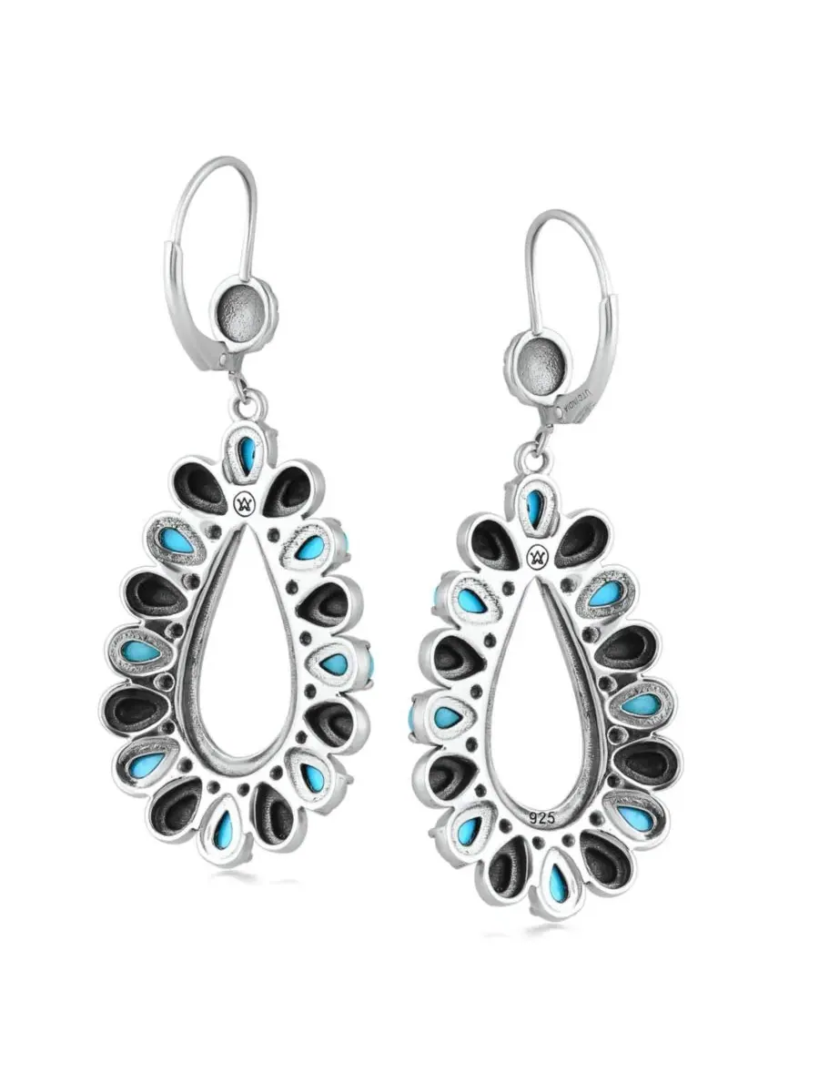 Серьги-подвески из бирюзы и стерлингового серебра American West Jewelry — изображение 3 из 7, оттенок нет цвета