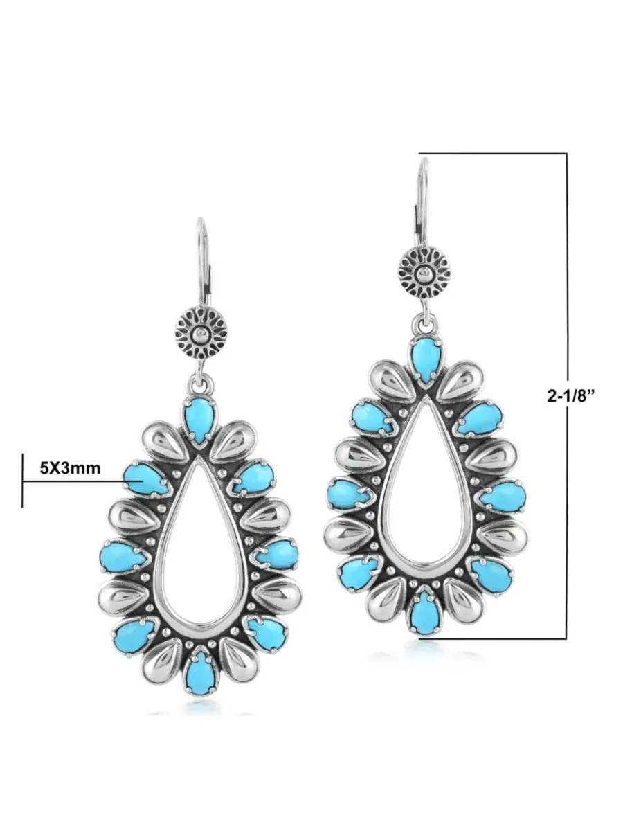 Серьги-подвески из бирюзы и стерлингового серебра American West Jewelry — изображение 4 из 7, оттенок нет цвета