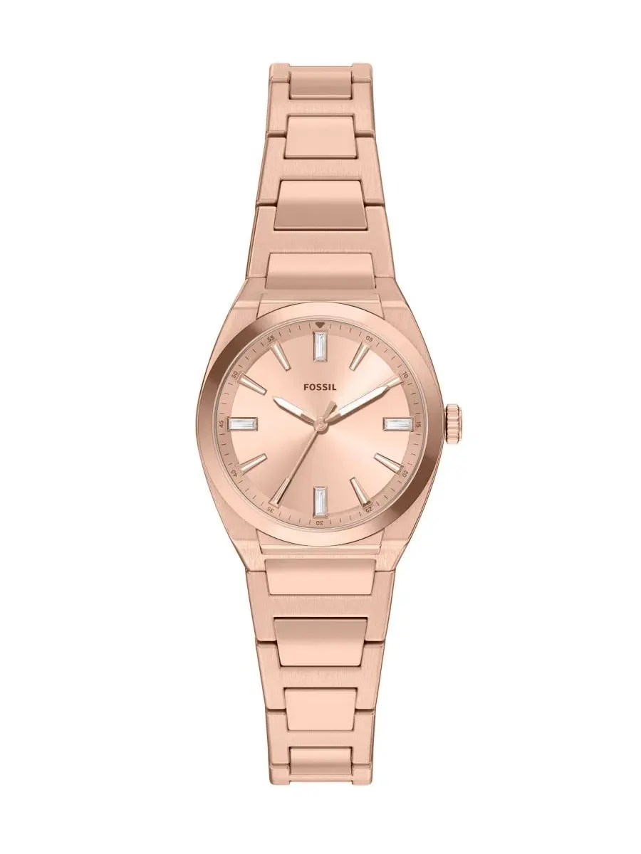 Женские часы Everett Three-Hand с браслетом из розового золота Fossil — изображение 1 из 5, оттенок розовый золотистый