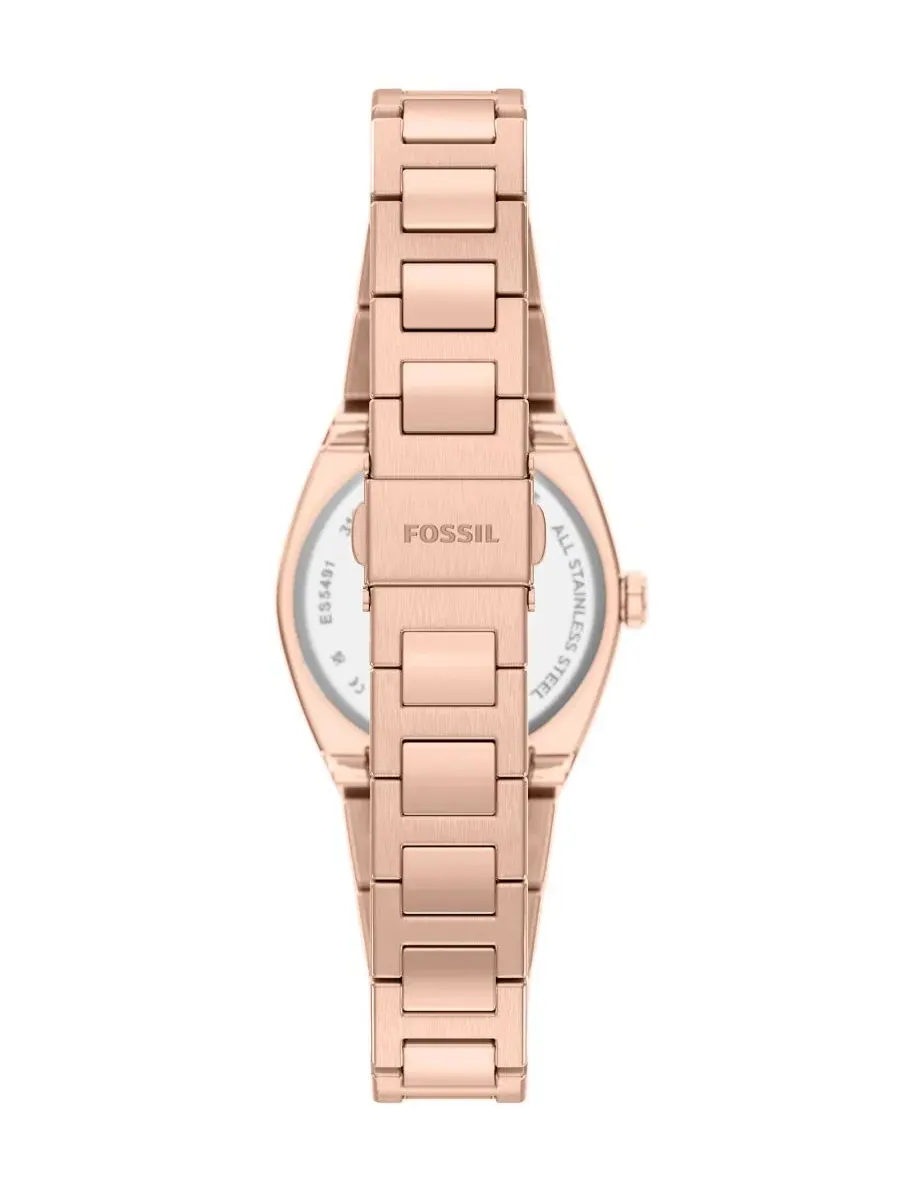 Женские часы Everett Three-Hand с браслетом из розового золота Fossil — изображение 2 из 5, оттенок розовый золотистый