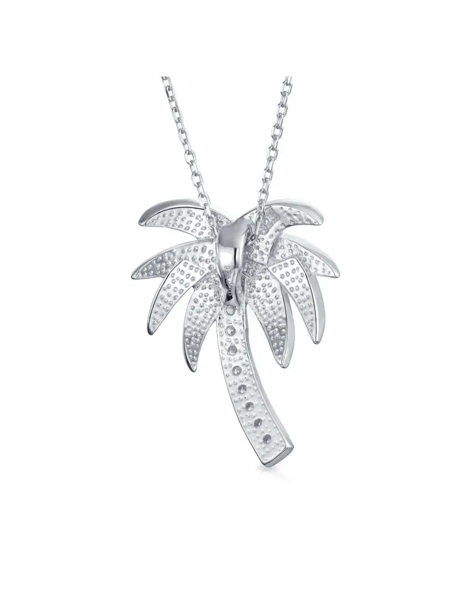 Кулон с пальмой из стерлингового серебра с голубым опалом Bling Jewelry — изображение 2 из 3, оттенок голубой