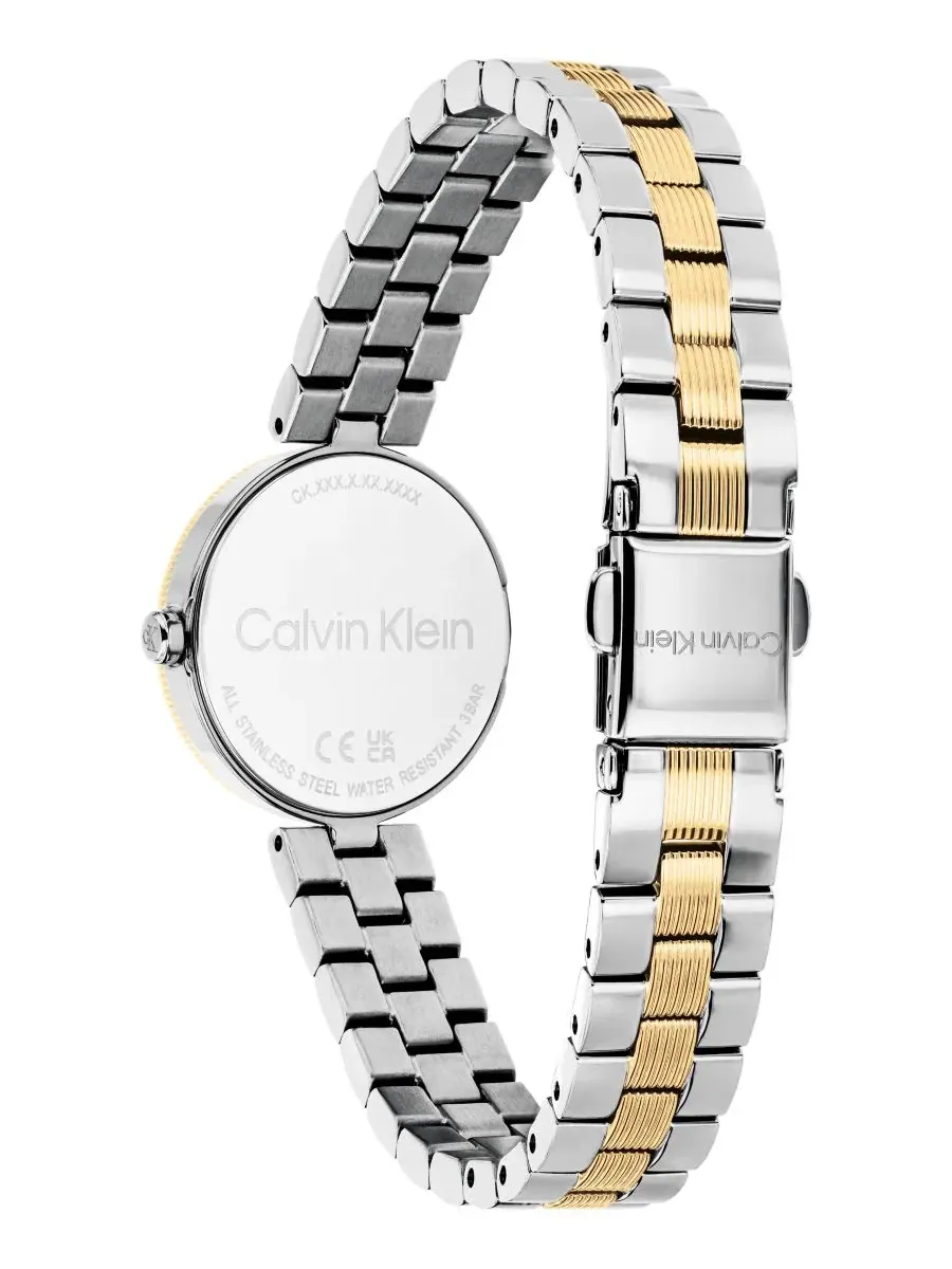 Женские часы Gleam Two-Tone Stainless Steel Bracelet Watch 24mm Calvin Klein — изображение 3 из 5, оттенок белый