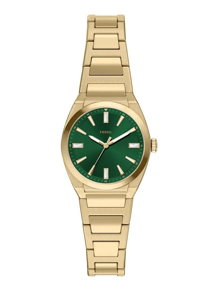 Женские часы Everett Three-Hand из стали с золотистым покрытием, 27 мм Fossil — изображение 1 из 5, оттенок золото