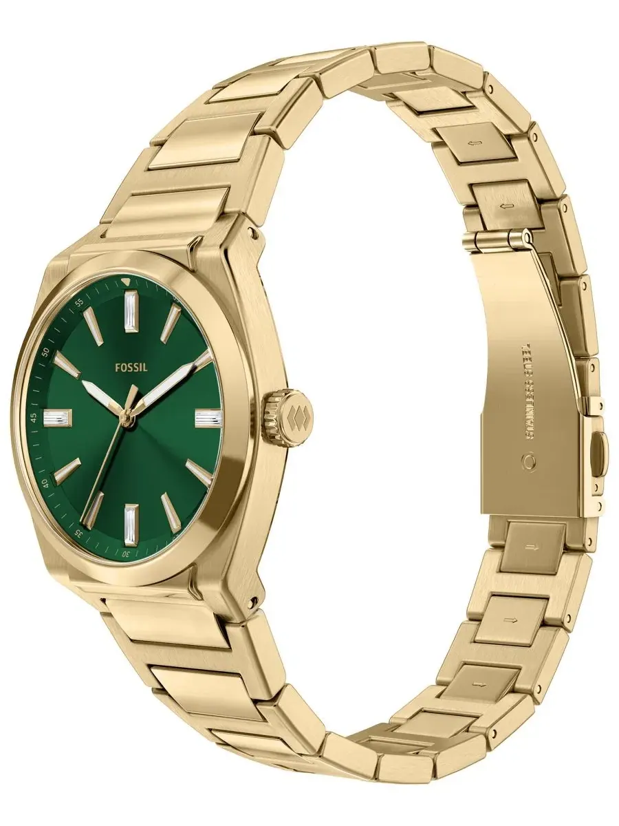 Женские часы Everett Three-Hand из стали с золотистым покрытием, 27 мм Fossil — изображение 5 из 5, оттенок золото