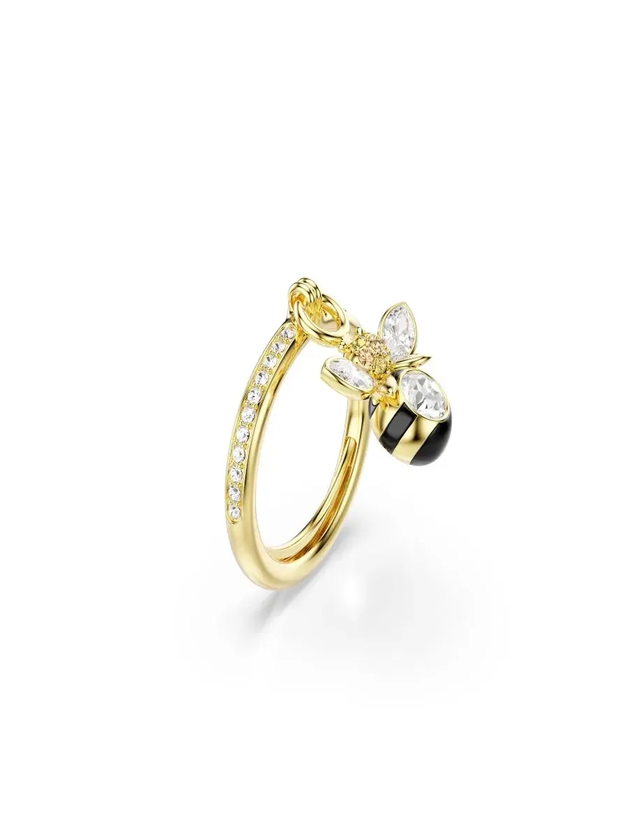 Кольцо-пчела с кристаллами Swarovski — изображение 2 из 6, оттенок золото