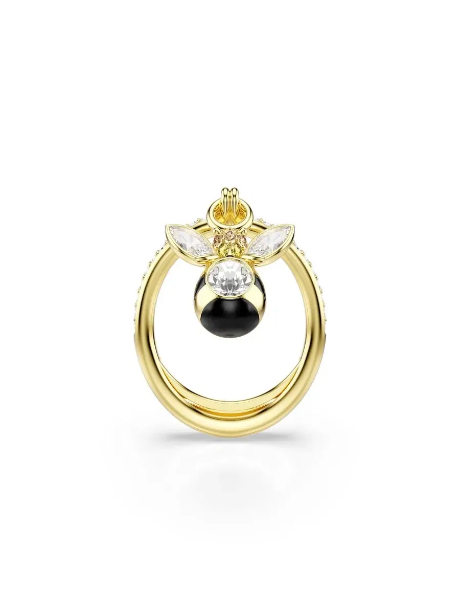 Кольцо-пчела с кристаллами Swarovski — изображение 3 из 6, оттенок золото
