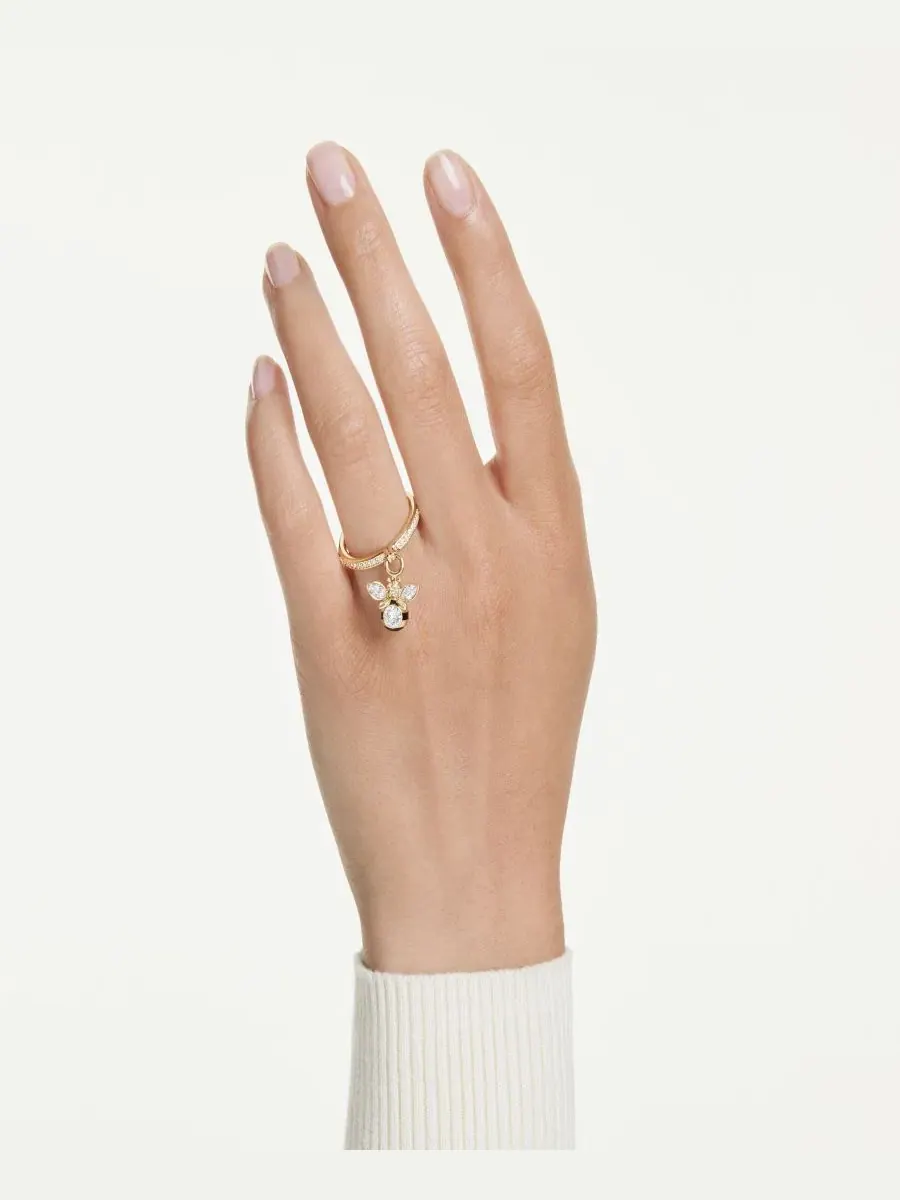 Кольцо-пчела с кристаллами Swarovski — изображение 6 из 6, оттенок золото