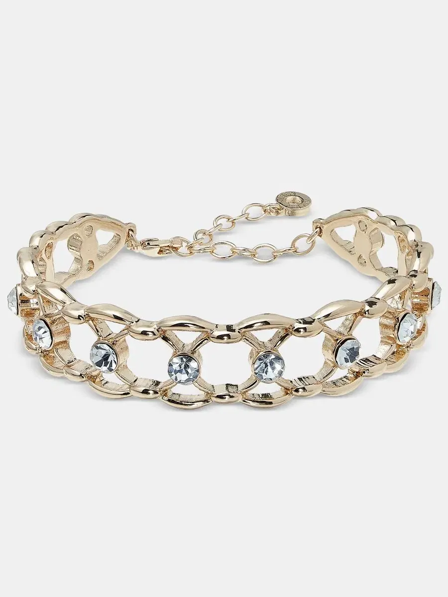 Браслет-манжета с кристаллами Anne Klein — изображение 1 из 4, оттенок белый